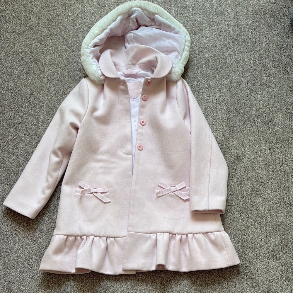 Kids Pink Hooded Coat